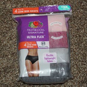 NWT Frut of the Loom Low Rise Briefs 4 pr. 9/2X